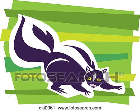 A Skunk View Large Illustration Clip Art - A Skunk. Fotosearch