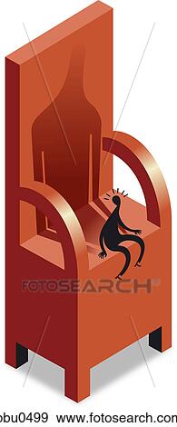 Stock Illustration - A small figure in a very large chair. Fotosearch