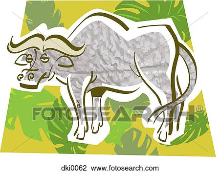 A Water-Buffalo View Large Illustration Drawing - A Water-Buffalo. Fotosearch