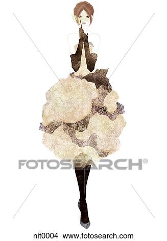 A woman on a fashion runway View Large Illustration Stock Illustration - A woman on a fashion runway. Fotosearch
