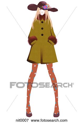 Stock Illustration - A woman on a fashion runway. Fotosearch