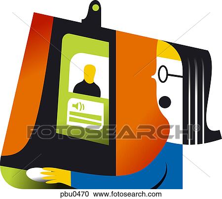 A woman talking with a friend through a computer program View Large Illustration Clipart - A woman talking with a friend through a computer program. Fotosearch