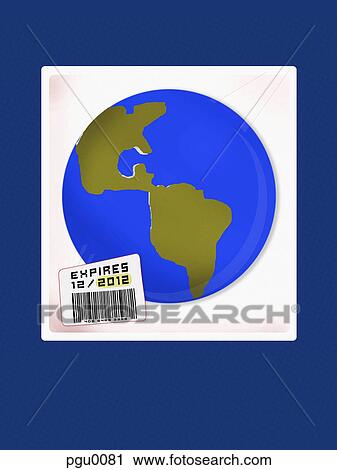 A world globe and an expiration card View Large Illustration Clip Art - A world globe and an expiration card. Fotosearch