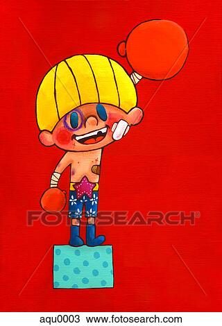 Drawing - A young boxer. Fotosearch