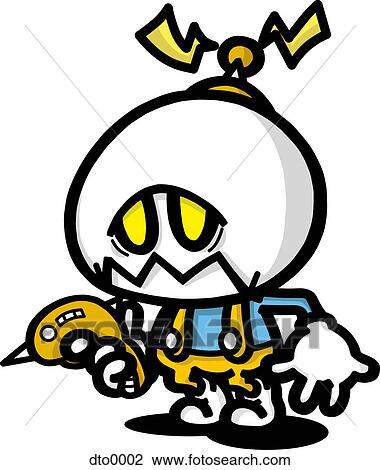 An Alien Character View Large Illustration Drawing - An Alien Character. Fotosearch