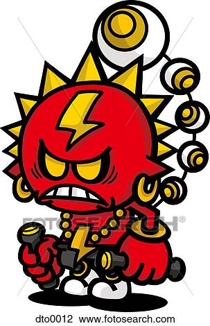 An angry red character View Large Illustration Drawing - An angry red character. Fotosearch