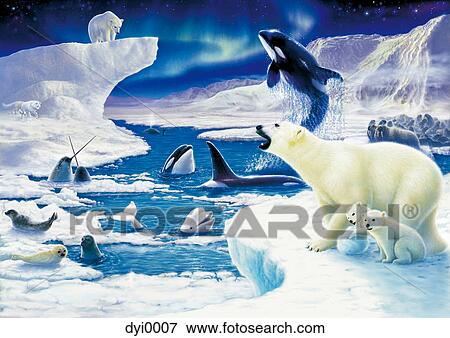 Stock Illustration - An arctic scene. Fotosearch