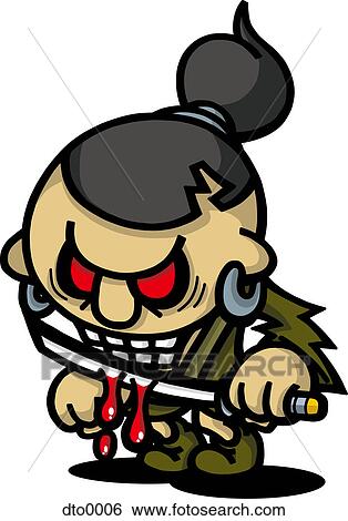 An evil character with a blood soaked sword View Large Illustration Stock Illustration - An evil character with a blood soaked sword. Fotosearch