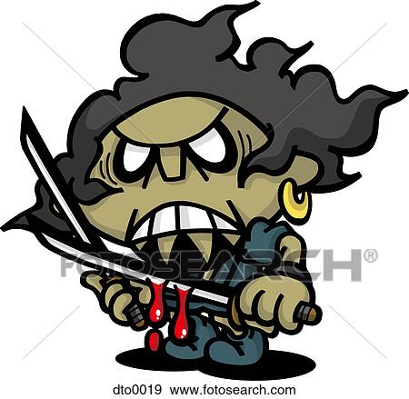 An evil character with a blood soaked sword View Large Illustration Stock Illustration - An evil character with a blood soaked sword. Fotosearch