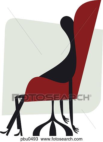 An exhausted person slumped in a chair View Large Illustration Drawing - An exhausted person slumped in a chair. Fotosearch