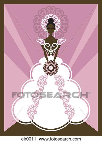 An illustration of a bride View Large Illustration Clip Art - An illustration of a bride. Fotosearch