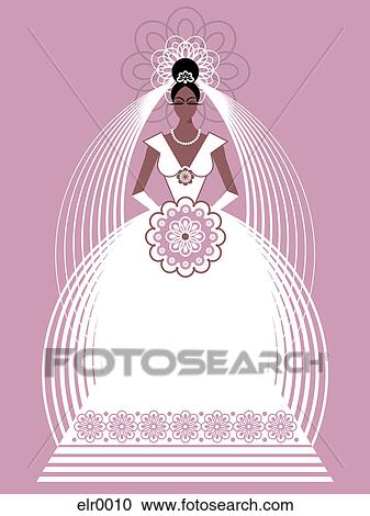 Clipart - An illustration of a bride. Fotosearch