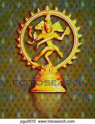 Drawing - An illustration of a Hindu India Deity Shiva. Fotosearch