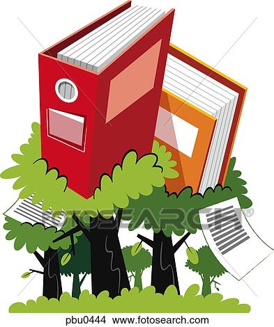 Stock Illustration - Books growing from trees. Fotosearch