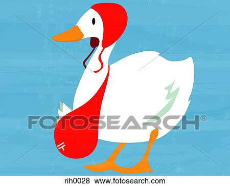 Illustration of a duck with a sack of post View Large Illustration Stock Illustration - Illustration of a duck with a sack of post. Fotosearch