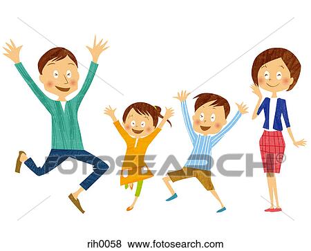 Stock Illustration - Illustration of a happy family. Fotosearch