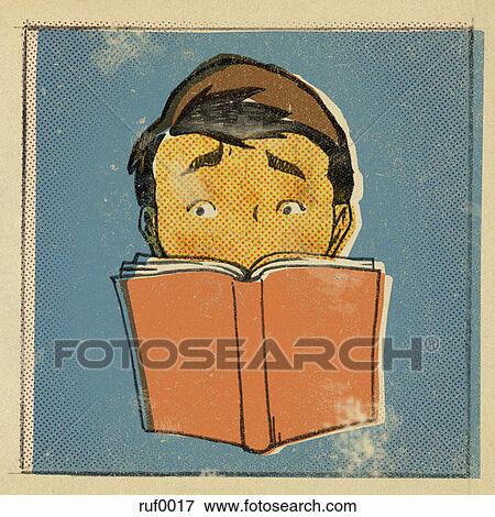 Stock Illustration - Illustration of a man reading a book. Fotosearch
