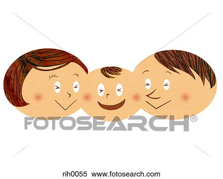 Stock Illustration - Illustration of a mother father and child. Fotosearch