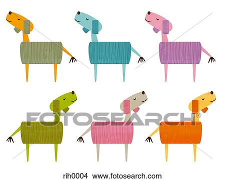 Stock Illustration - Illustration of a pattern of dogs. Fotosearch
