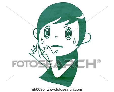 Clipart - Illustration of a young girl crying. Fotosearch