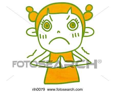 Illustration of an angry young girl View Large Illustration Stock Illustration - Illustration of an angry young girl. Fotosearch