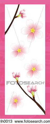 Illustration of Pink Blossoms View Large Illustration Drawing - Illustration of Pink Blossoms. Fotosearch