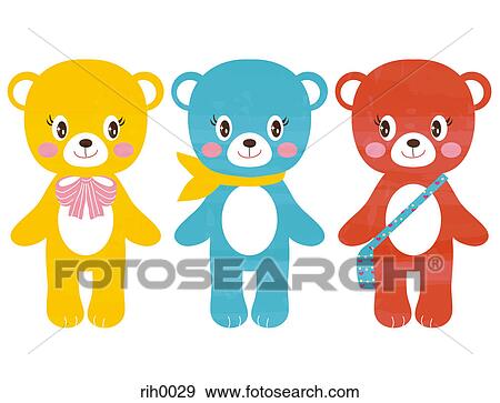 Illustration of three bears View Large Illustration Stock Illustration - Illustration of three bears. Fotosearch