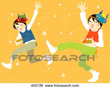 Illustration of two young boys playing and wearing masks View Large Illustration Stock Illustration - Illustration of two young boys playing and wearing masks. Fotosearch