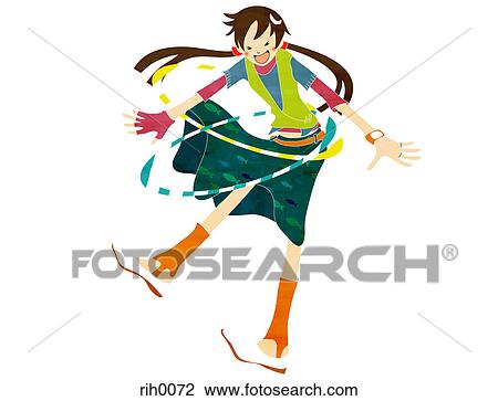 Illustration portrait of a woman dancing View Large Illustration Drawing - Illustration portrait of a woman dancing. Fotosearch