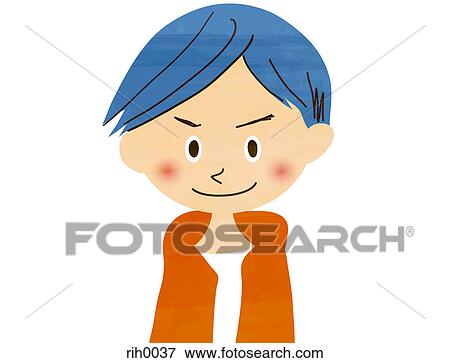 Stock Illustration - Illustration portrait of a young man. Fotosearch