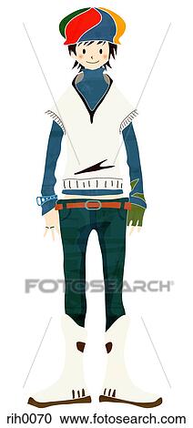 Clipart - Illustration portrait of a young woman. Fotosearch