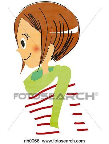 Stock Illustration - Illustration portrait of a young woman. Fotosearch