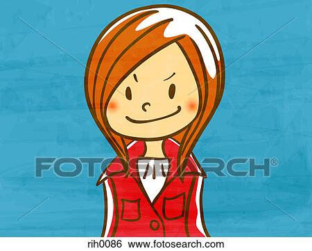 Illustration portrait of a young woman View Large Illustration Stock Illustration - Illustration portrait of a young woman. Fotosearch