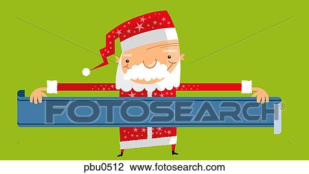 Drawing - Santa Clause with a long list. Fotosearch