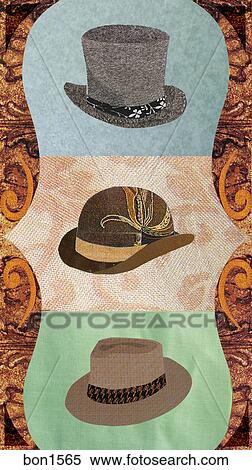 Stock Illustration - Three hats. Fotosearch