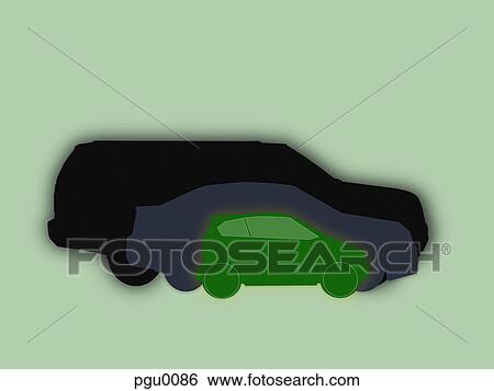 Stock Illustration - Three silhouettes of different car types. Fotosearch