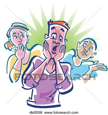 Three surprised people View Large Illustration Stock Illustration - Three surprised people. Fotosearch