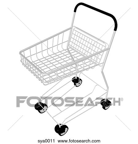 A 3D style image of a shopping trolley Clip Art | sya0011 | Fotosearch