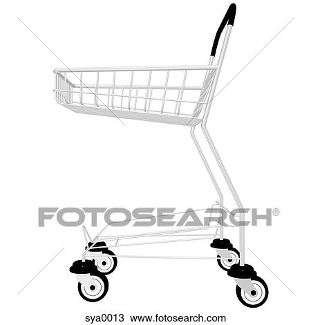 A 3D style image of a shopping trolley Drawing | sya0013 | Fotosearch