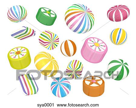 A 3D style image of candies View Large Illustration Clip Art - A 3D style image of candies. Fotosearch