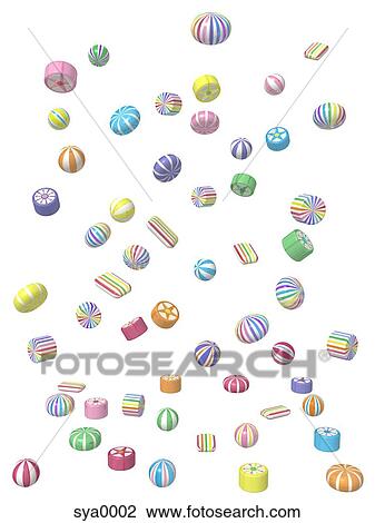 A 3D style image of candies View Large Illustration Drawing - A 3D style image of candies. Fotosearch