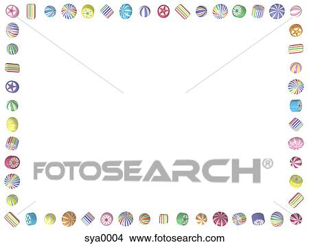 A 3D style image of candies in a border pattern View Large Illustration Stock Illustration - A 3D style image of candies in a border pattern. Fotosearch
