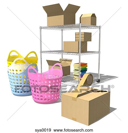 A 3D style image of laundry baskets and storage boxes View Large Illustration Stock Illustration - A 3D style image of laundry baskets and storage boxes. Fotosearch