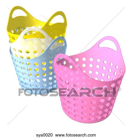 Download A 3D style image of laundry baskets Clipart | sya0020 ...