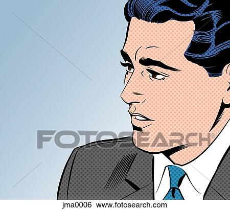 Stock Illustration - A retro comic style illustration of a man. Fotosearch