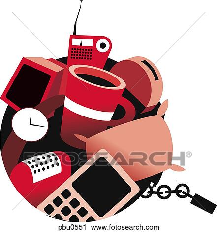 Clip Art - Illustration of a ball and chain of possessions. Fotosearch