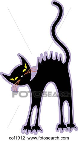 Illustration of a black cat View Large Illustration Drawing - Illustration of a black cat. Fotosearch