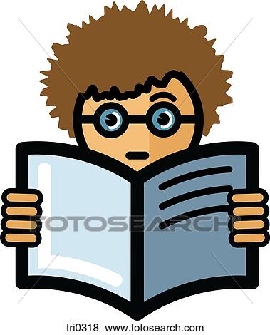 Illustration of a boy reading View Large Illustration Stock Illustration - Illustration of a boy reading. Fotosearch