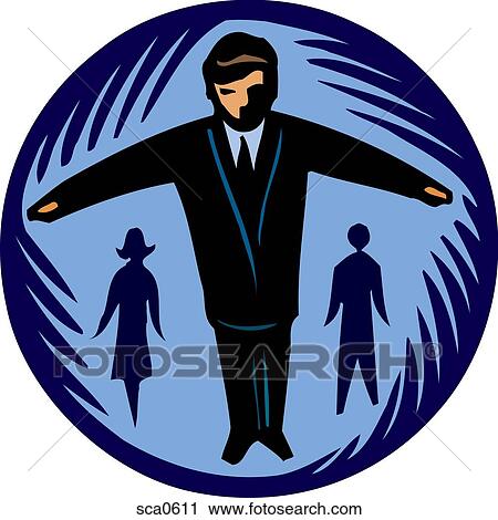 Clip Art - Illustration of a businessman standing with his arms out. Fotosearch