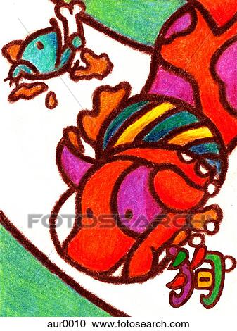 Clipart - Illustration of a Chinese New Year symbol of a Dog. Fotosearch